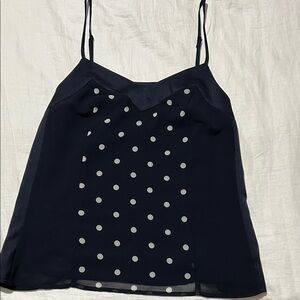 Banana Republic Navy and White Polka Dot Camisole